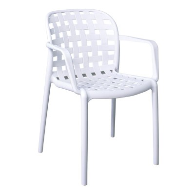 DENON Πολυθρόνα Στοιβαζόμενη PP-UV  Άσπρο 58x57x82cm/Ε376,1