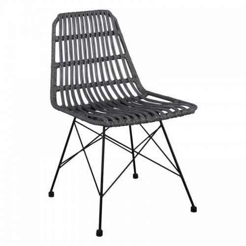 SALSA Καρέκλα Κήπου Βεράντας Μέταλλο Βαφή Μαύρο, Wicker Γκρι 48x59x80cm/Ε241,2 Εξωτερικού Χώρου SALSA Καρέκλα Κήπου Βεράντας Μέταλλο Βαφή Μαύρο, Wicker Γκρι 48x59x80cm/Ε241,2 Εξωτερικού Χώρου