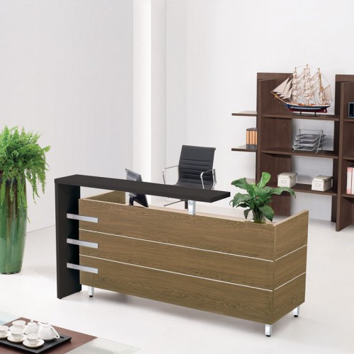 PROLINE Reception - Γραφείο Απόχρωση Καρυδί Δρυς - Μαύρο 180x75x110cm/ΕΟ943 PROLINE Reception - Γραφείο Απόχρωση Καρυδί Δρυς - Μαύρο 180x75x110cm/ΕΟ943