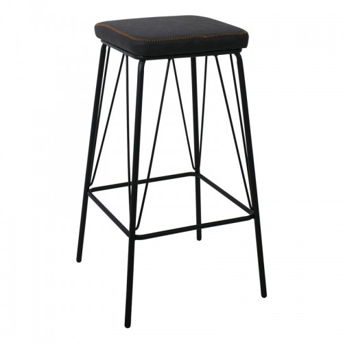 PANTON Σκαμπό BAR, Μέταλλο Βαφή Μαύρο, PU Απόχρωση Vintage Black 43x43x76cm/ΕΜ779,3 Τραπεζαρία PANTON Σκαμπό BAR, Μέταλλο Βαφή Μαύρο, PU Απόχρωση Vintage Black 43x43x76cm/ΕΜ779,3 Τραπεζαρία