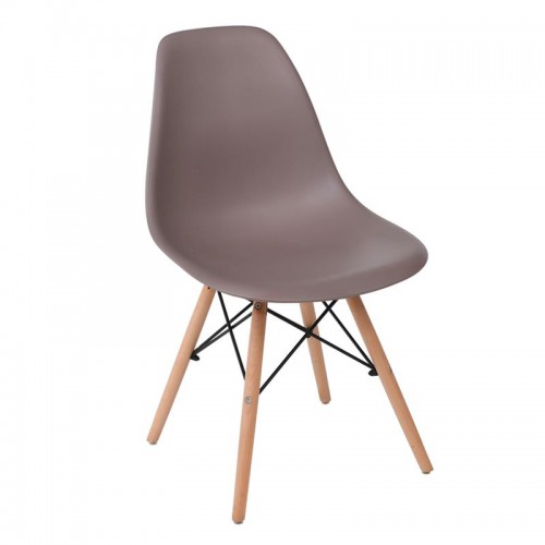 ART Wood Καρέκλα Ξύλο - PP Sand Beige 46x52x82cm/ΕΜ123,91W Τραπεζαρία
