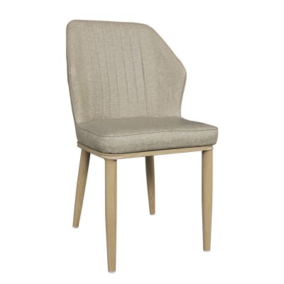 ΣΕΤ DELUX Καρέκλα Μέταλλο Βαφή Φυσικό, Linen PU Μπέζ 49x51x89cm/ΕΜ156,2 ΣΕΤ DELUX Καρέκλα Μέταλλο Βαφή Φυσικό, Linen PU Μπέζ 49x51x89cm/ΕΜ156,2
