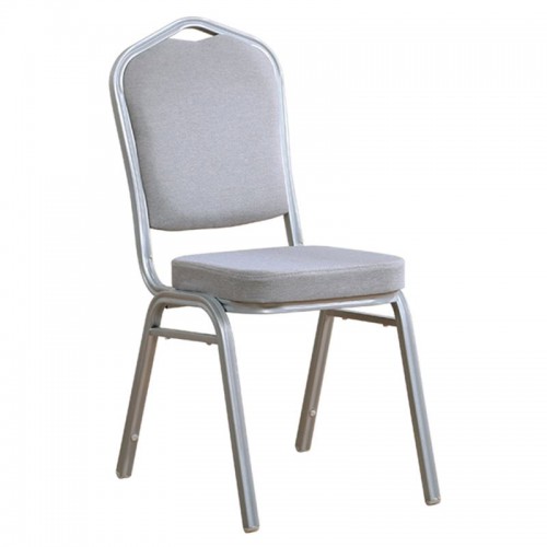 HILTON Καρέκλα Μέταλλο Βαφή Silver, Ύφασμα Γκρι 44x55x93cm/ΕΜ513,8 Καρέκλες