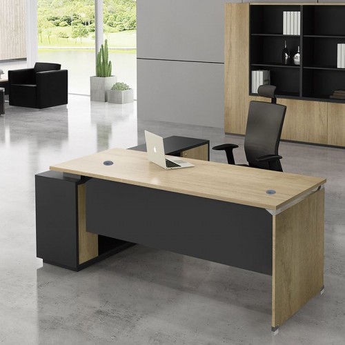 PROJECT Γραφείο Δεξιά Γωνία, Απόχρωση Sonoma - Γκρι 160x60/140x40cm H.75/65cm/ΕΟ945,R Έπιπλα Γραφείου