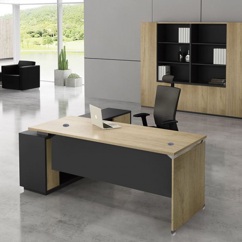 PROJECT Γραφείο Δεξιά Γωνία, Απόχρωση Sonoma - Γκρι 180x80/160x40 (H.75)cm/ΕΟ935,R Έπιπλα Γραφείου