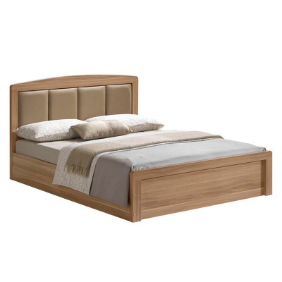 CALIBER Κρεβάτι Διπλό για Στρώμα 160x200cm, Απόχρωση Sonoma Oak, Κεφαλάρι Pu Μπεζ 168x210x100cm/Ε7386 CALIBER Κρεβάτι Διπλό για Στρώμα 160x200cm, Απόχρωση Sonoma Oak, Κεφαλάρι Pu Μπεζ 168x210x100cm/Ε7386