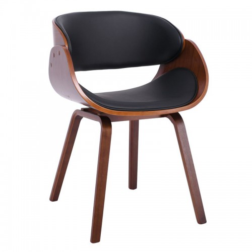 JOY-W Πολυθρόνα Τραπεζαρίας Καρυδί, Pu Μαύρο 57x55x80cm/Ε7512,1W Σαλόνι JOY-W Πολυθρόνα Τραπεζαρίας Καρυδί, Pu Μαύρο 57x55x80cm/Ε7512,1W Σαλόνι
