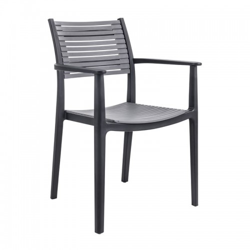 AKRON Πολυθρόνα PP-UV Μαύρο - Γκρι 60x55x85cm/Ε350,31 Εξωτερικού Χώρου AKRON Πολυθρόνα PP-UV Μαύρο - Γκρι 60x55x85cm/Ε350,31 Εξωτερικού Χώρου