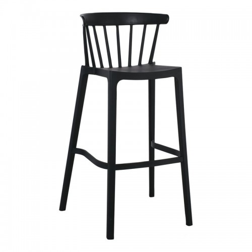WEST Σκαμπό BAR με Πλάτη, PP-UV Μαύρο 54x51x103cm/Ε384,2 Εξωτερικού Χώρου WEST Σκαμπό BAR με Πλάτη, PP-UV Μαύρο 54x51x103cm/Ε384,2 Εξωτερικού Χώρου