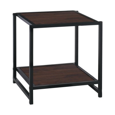 ATOS Κομοδίνο Μέταλλο Βαφή Μαύρο - Mdf Καρυδί 48x44x50cm/Ε8012,1 ATOS Κομοδίνο Μέταλλο Βαφή Μαύρο - Mdf Καρυδί 48x44x50cm/Ε8012,1