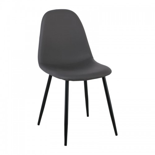ΣΕΤ CELINA Καρέκλα Μέταλλο Βαφή Μαύρο, Pvc Γκρι 45x54x85cm/ΕΜ907,1ΜP ΣΕΤ CELINA Καρέκλα Μέταλλο Βαφή Μαύρο, Pvc Γκρι 45x54x85cm/ΕΜ907,1ΜP