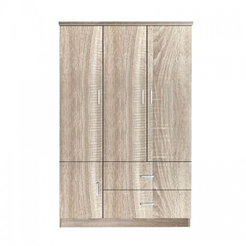 CLOSET Ντουλάπα Τετράφυλλη, 5 Ράφια, 2 Συρτάρια, Θέσεις για Κρεμάστρες, Απόχρωση Sonoma 120x50x180cm/Ε8385,2 CLOSET Ντουλάπα Τετράφυλλη, 5 Ράφια, 2 Συρτάρια, Θέσεις για Κρεμάστρες, Απόχρωση Sonoma 120x50x180cm/Ε8385,2