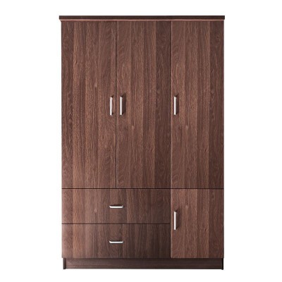 CLOSET Ντουλάπα Τετράφυλλη, 5 Ράφια, 2 Συρτάρια, Θέσεις για Κρεμάστρες, Απόχρωση Καρυδί 120x50x180cm/Ε8385,3 CLOSET Ντουλάπα Τετράφυλλη, 5 Ράφια, 2 Συρτάρια, Θέσεις για Κρεμάστρες, Απόχρωση Καρυδί 120x50x180cm/Ε8385,3