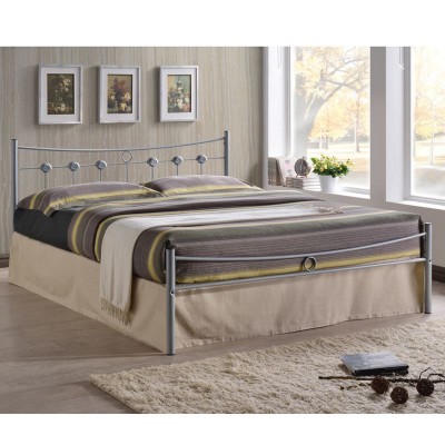 DUGAN Κρεβάτι Διπλό, για Στρώμα 140x190cm, Μέταλλο Βαφή Silver 145x195x83cm/Ε8084,1 DUGAN Κρεβάτι Διπλό, για Στρώμα 140x190cm, Μέταλλο Βαφή Silver 145x195x83cm/Ε8084,1