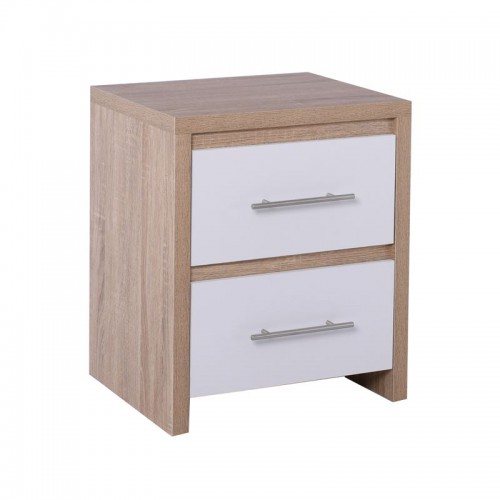 KENNEL Κομοδίνο 2 Συρτάρια, Απόχρωση Sonoma Άσπρο 47x39x57cm/Ε765,1 KENNEL Κομοδίνο 2 Συρτάρια, Απόχρωση Sonoma Άσπρο 47x39x57cm/Ε765,1