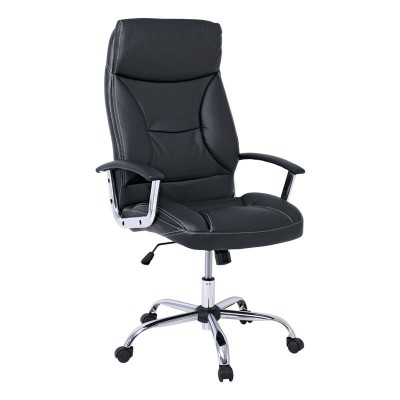 BF5700 Πολυθρόνα Διευθυντή Μέταλλο Χρώμιο, Pu Μαύρο 64x72x112/121cm/ΕΟ299,1