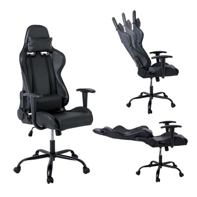 BF8350 Gaming Πολυθρόνα Γραφείου, Ανάκλιση Πλάτης έως 90°, Pu Μαύρο 69x69x126/136cm/ΕΟ578