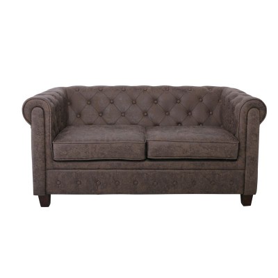 CHESTERFIELD Newport Kαναπές 2Θέσιος Σαλονιού -Καθιστικού, Ύφασμα Antique Look Καφέ 153x82x73cm/Ε9420,23