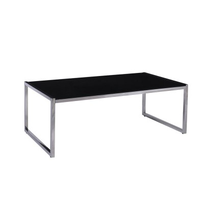 ACTION Τραπεζάκι Σαλονιού - Καθιστικού 120x60cm Inox - Μαυρό Γυαλί 8mm 120x60x45cm/ΕΜ748,1