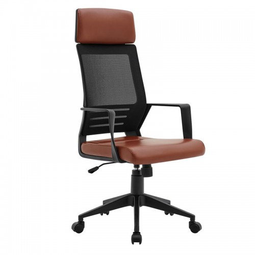 BF2500 Πολυθρόνα Γραφείου Διευθυντή Mesh Μαύρο - Pu Καφέ 58x62x116/126cm/ΕΟ607,3 Έπιπλα Γραφείου BF2500 Πολυθρόνα Γραφείου Διευθυντή Mesh Μαύρο - Pu Καφέ 58x62x116/126cm/ΕΟ607,3 Έπιπλα Γραφείου