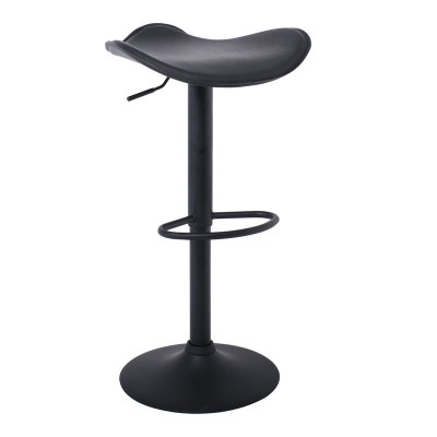 ΣΕΤ SADDLE Σκαμπό BAR, Μέταλλο Βαφή Μαύρο, Pvc Μαύρο, Ρύθμιση Ύψους, Περιστρεφόμενο 45x43x58/64-79/85cm/ΕΜ100,7Μ