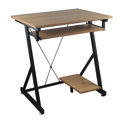 UNIT Γραφείο Η/Υ Μέταλλο Βαφή Μαύρο, Melamine Απόχρωση Sonoma 70x55x75cm/ΕΟ435,1