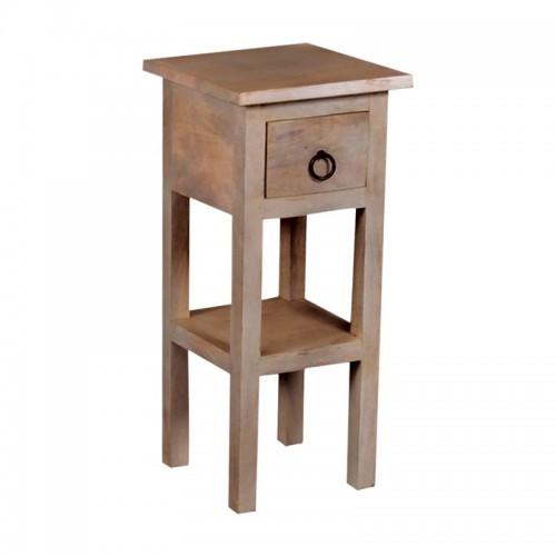 CLASSIC Stand - Τραπεζάκι Βοηθητικό H.55cm - 1 Συρτάρι, Ξύλο Ακακία Φυσικό 25x25 H.55cm/ΕΑ730,2 Σαλόνι