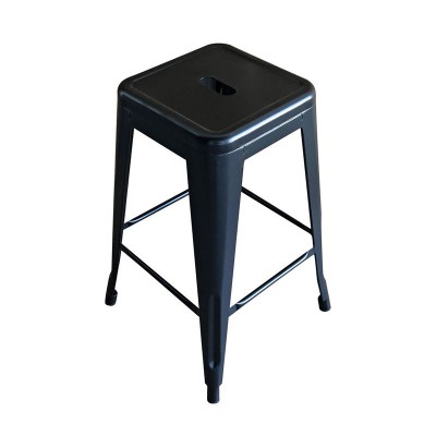 RELIX Σκαμπό Bar H.65cm, Στοιβαζόμενο, Μέταλλο Βαφή Μαύρο 42x42 H.65cm/Ε5193,1W