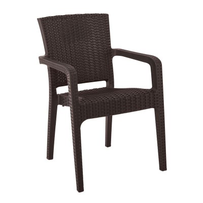 LORA Πολυθρόνα Κήπου Στοιβαζόμενη, PP (Rattan Look) Απόχρωση Καφέ Σκούρο 57x57x87cm/Ε303,4 LORA Πολυθρόνα Κήπου Στοιβαζόμενη, PP (Rattan Look) Απόχρωση Καφέ Σκούρο 57x57x87cm/Ε303,4