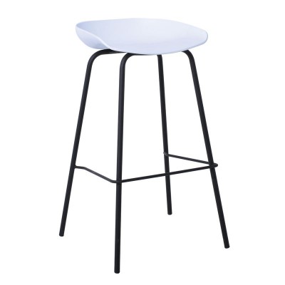 PENTOS Σκαμπό BAR, Μέταλλο Βαφή Μαύρο, PP Άσπρο 49x46x76/83cm/Ε511,20