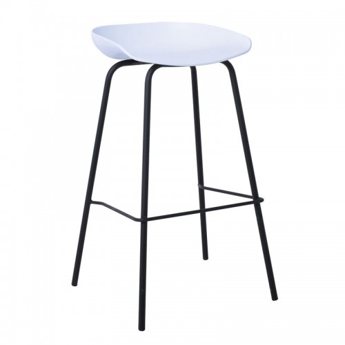 PENTOS Σκαμπό BAR, Μέταλλο Βαφή Μαύρο, PP Άσπρο 49x46x76/83cm/Ε511,20 Τραπεζαρία PENTOS Σκαμπό BAR, Μέταλλο Βαφή Μαύρο, PP Άσπρο 49x46x76/83cm/Ε511,20 Τραπεζαρία