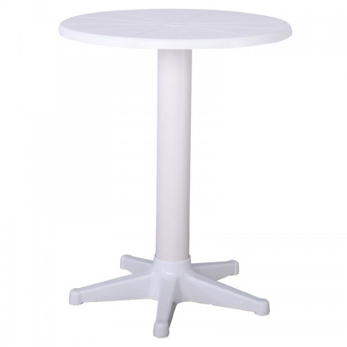 GAZ Τραπέζι Κήπου - Βεράντας, PP Άσπρο Φ60cm H.73cm/Ε395,1 Εξωτερικού Χώρου