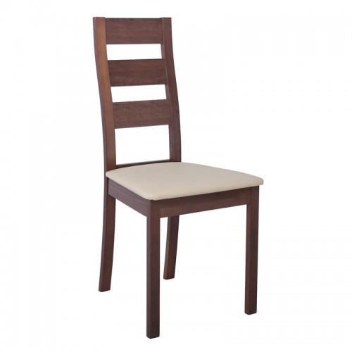 ΣΕΤ MILLER Καρέκλα Οξιά Καρυδί, PVC Εκρού 45x52x97cm/Ε782,3 ΣΕΤ MILLER Καρέκλα Οξιά Καρυδί, PVC Εκρού 45x52x97cm/Ε782,3