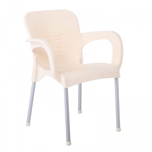 LARA-II Πολυθρόνα Dining Στοιβαζόμενη, ALU Silver, PP Εκρού 60x59x81cm/Ε306,41 Εξωτερικού Χώρου LARA-II Πολυθρόνα Dining Στοιβαζόμενη, ALU Silver, PP Εκρού 60x59x81cm/Ε306,41 Εξωτερικού Χώρου