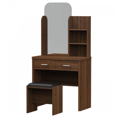 CALIBER Set Τουαλέτα + Σκαμπό Απόχρωση Καρυδί 80x39x155cm/Ε7388,2 Υπνοδωμάτιο