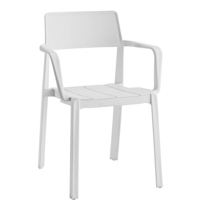 DIANNA Πολυθρόνα Στοιβαζόμενη, PP-UV Άσπρο 56x55x81cm/Ε359,1