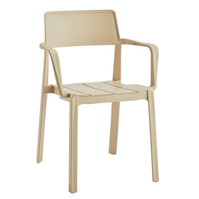 DIANNA Πολυθρόνα Στοιβαζόμενη, PP-UV Cappuccino 56x55x81cm/Ε359,3