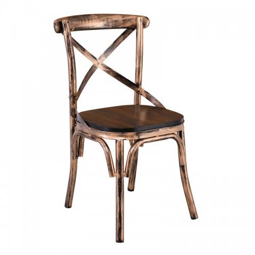 ΣΕΤ MARLIN Wood Καρέκλα Dark Oak, Μέταλλο Βαφή Black Gold 52x51x86cm/Ε5160,2 ΣΕΤ MARLIN Wood Καρέκλα Dark Oak, Μέταλλο Βαφή Black Gold 52x51x86cm/Ε5160,2