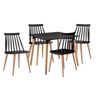 LAVIDA-ART Τραπεζαρία: Τραπέζι 80x80 Οξιά/MDF + 4 Καρέκλες Μέταλλο Βαφή Φυσικό PP Μαύρο Table:80x80x73 Chair:43x48x77/ΕΜ139,2S1 LAVIDA-ART Τραπεζαρία: Τραπέζι 80x80 Οξιά/MDF + 4 Καρέκλες Μέταλλο Βαφή Φυσικό PP Μαύρο Table:80x80x73 Chair:43x48x77/ΕΜ139,2S1