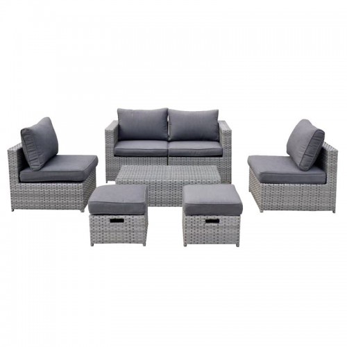 BALI Set Μέταλλο - Wicker: Τραπέζι+ 2θ Καναπέ+ 2 Σκαμπό+ 2 καθίσματα, Απόχρωση Γκρι Table:100x50x30cm Set 6 Seats/Ε6625,1 BALI Set Μέταλλο - Wicker: Τραπέζι+ 2θ Καναπέ+ 2 Σκαμπό+ 2 καθίσματα, Απόχρωση Γκρι Table:100x50x30cm Set 6 Seats/Ε6625,1