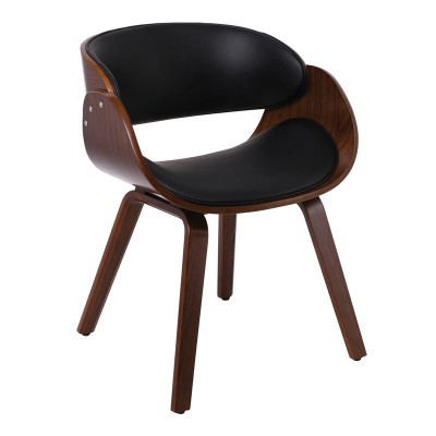 JOY Πολυθρόνα-Pro Τραπεζαρίας Καρυδί, Pu Μαύρο 58x53x75cm/Ε7512,10