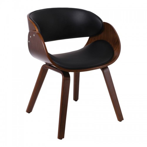 JOY Πολυθρόνα-Pro Τραπεζαρίας Καρυδί, Pu Μαύρο 58x53x75cm/Ε7512,10 Σαλόνι JOY Πολυθρόνα-Pro Τραπεζαρίας Καρυδί, Pu Μαύρο 58x53x75cm/Ε7512,10 Σαλόνι