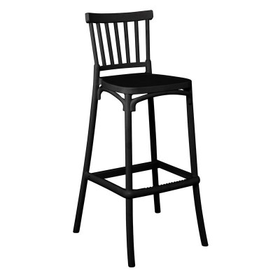 WINDSOR Σκαμπό BAR, PP Μαύρο UV Protection 49x46x103cm/Ε400,2