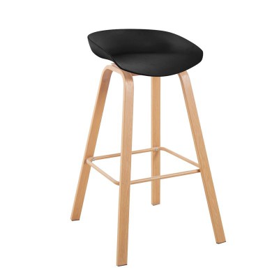 ΣΕΤ PENT Σκαμπό Bar, Μέταλλο Βαφή Φυσικό, PP Μαύρο 49x52x72/84cm/ΕΜ1531,2