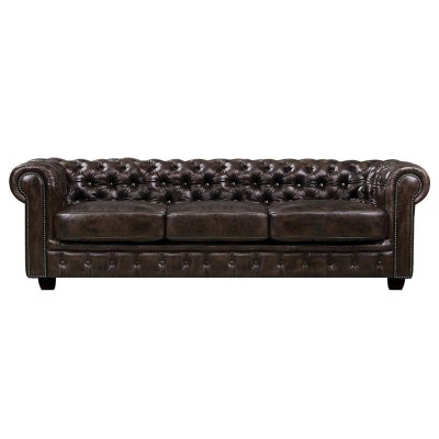 CHESTERFIELD Birmingham Καναπές 4Θέσιος Σαλονιού Καθιστικού, Δέρμα Καφέ 241x92x74cm/Ε9574,4 CHESTERFIELD Birmingham Καναπές 4Θέσιος Σαλονιού Καθιστικού, Δέρμα Καφέ 241x92x74cm/Ε9574,4