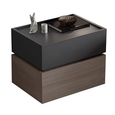 VANITY Κομοδίνο 2 Συρτάρια Αποχρώσεων Sonoma Oak & Grey, με Αποσπώμενα χρωματικά Μέρη 60x40x45cm/Ε7351,1