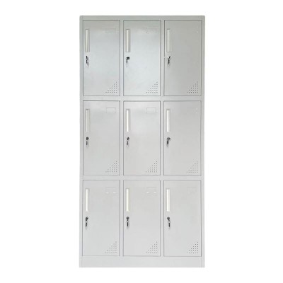 LOCKER 9 Θέσεων Φοριαμός - Ερμάριο με εσωτερικά ράφια, Μέταλλο Βαφή Γκρι 90x40x185cm/Ε6003,2