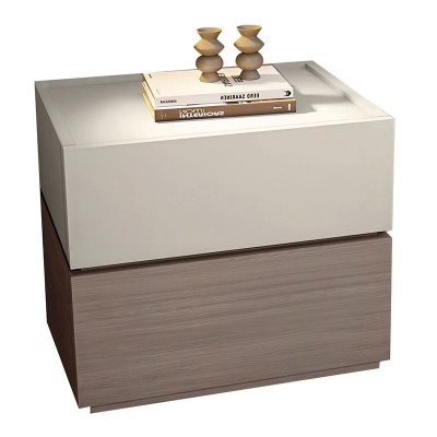VANITY Κομοδίνο 2 Συρτάρια Αποχρώσεων Sonoma Oak & Cream, με Αποσπώμενα χρωματικά Μέρη 60x40x45cm/Ε7351,2