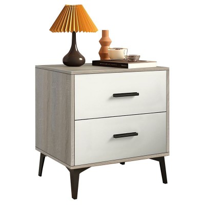 MERRANO Κομοδίνο με 2 Συρτάρια Απόχρωση Sonoma-Άσπρο 40x40x48cm/Ε7420,3 MERRANO Κομοδίνο με 2 Συρτάρια Απόχρωση Sonoma-Άσπρο 40x40x48cm/Ε7420,3