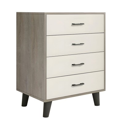 VANITY Συρταριέρα, με 4 Συρτάρια, Απόχρωση Sonoma Oak-Cream 60x40x80cm/Ε7370,3